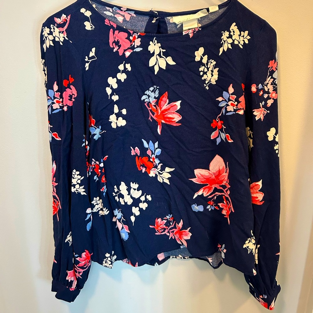 H&M Floral Long Sleeve Blouse